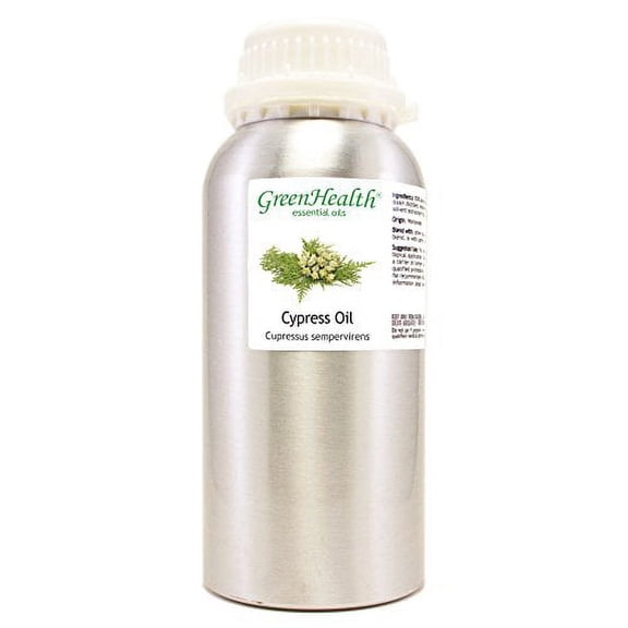 GreenHealth Cypress – 16 fl oz (473 ml) Aluminum Bottle w/Plug Cap – 100% Pure Essential Oil