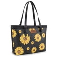 thumbnail image 4 of Montana West Women's Wrangler Tote Bag - Sunflower Floral Purse, Western Style Shoulder Bag, Ideal Memory-Keeper, Black, 4 of 7