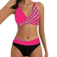 thumbnail image 2 of Sngxgn Women's High Cut String Bikini Set Swimsuits Bathing Suits 2 Piece(Hot Pink,L), 2 of 9