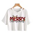 thumbnail image 1 of Ropa de Navidad, camiseta de reno, leopardo, árbol, Tops cortos de Feliz Navidad, camiseta de Harajuku gótico para mujer, camiseta de Año Nuevo, 1 of 4