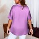 thumbnail image 5 of Mujeres Más Tamaño Manga Corta Tops Color Sólido Cuello Redondo Casual Camiseta Suave Transpirable, Mujeres Más Tamaño de Verano Tops, 5 of 5