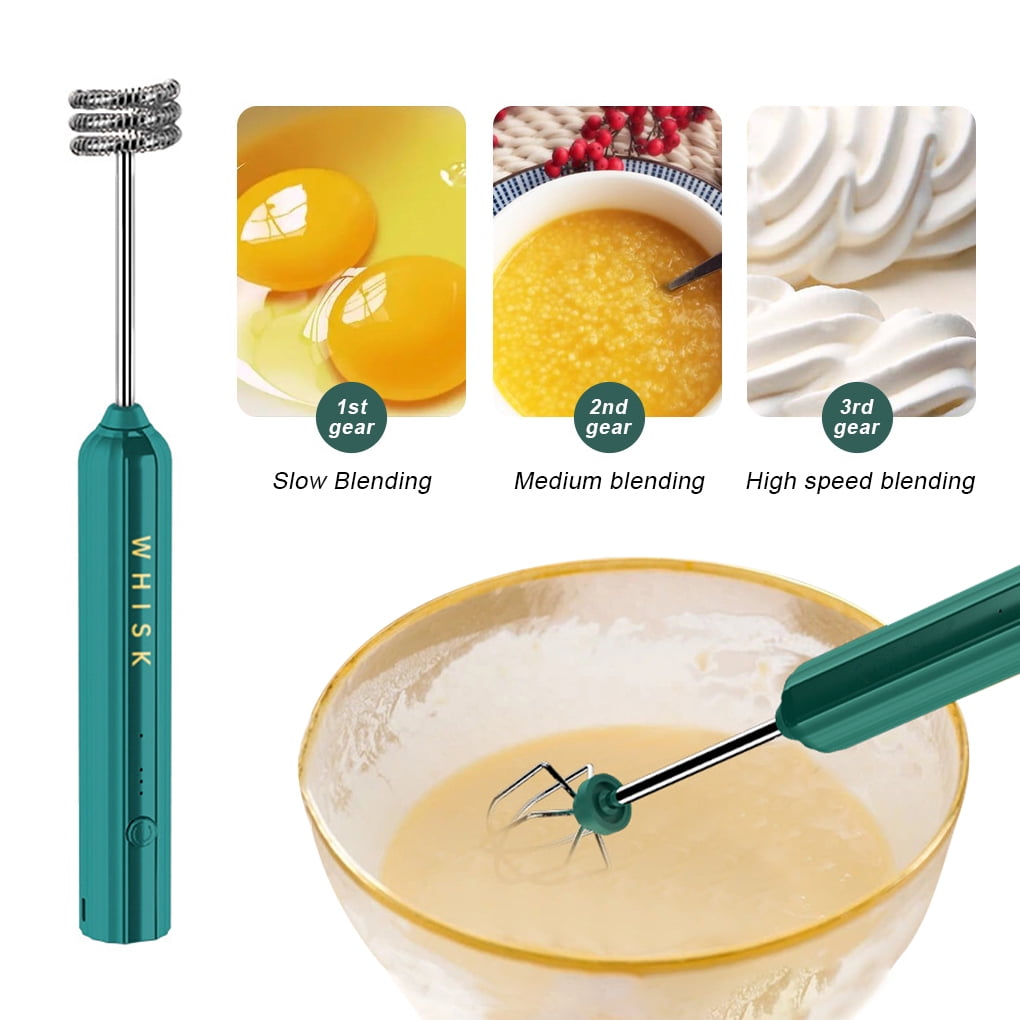DIYOO Handheld Milk Frother Electric Whisk Foam Maker with 2