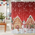 thumbnail image 6 of Christmas Snowman Shower Curtains for Bathroom, Gingerbread House Candy Winter Snow Red Waterproof Fabric Shower Curtain for Bathroom Bathtub Decoration, Machine Washable, 54x"78", 6 of 9