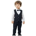 thumbnail image 5 of KyCheLot Boys Suits Set 3 Piece Long Sleeve Dress Shirt with Button down Vest and Dress Pants Formal Outfits 0-8 Years, 5 of 6