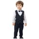 thumbnail image 5 of Conjunto de camisa de manga larga con cuello vuelto para niños, color liso, para banquetes y fiestas, con cuello vuelto y pantalones de traje, conjunto de tres piezas para niños, poliéster., 5 of 8