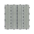 thumbnail image 2 of GZXS Waterproof WPC Interlocking Deck Tiles 11-Pack, 11.8"x11.8" Square Composite Wood-Plastic Quick Install Patio Floor Tiles, Light Gray, 2 of 6