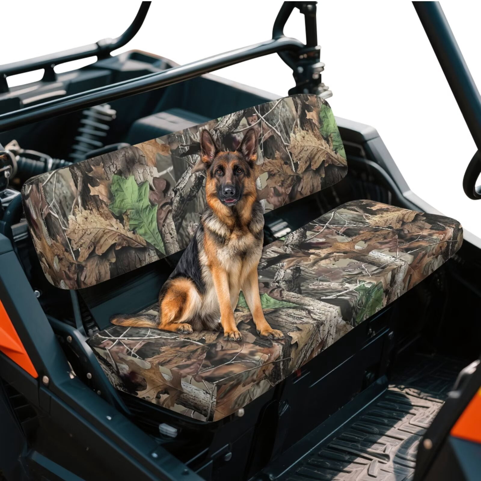 XYZCANDO Brown Camouflage Hunting UTV Seat Covers for Kawasaki Mule 4010 Set 2 Pcs UTV Seats Cover Accessory Part Nonslip All-Season Protection Replacement Bench Seat Cover