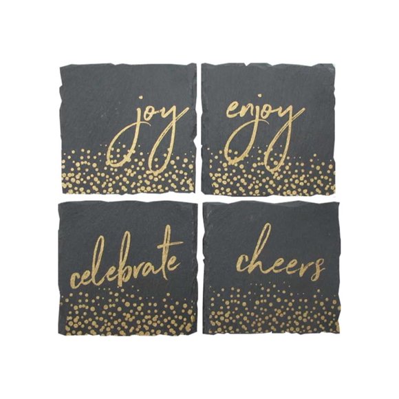 American Atelier Gui Souvenirs Collection Ardoise 4-Pc. Ensemble Sous-Verre (Charbon)