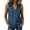 #058-Blue, variant on Womens Sleeveless Button Down Shirts Solid Color V Neck Turndown Collared Linen Blouses for Casual Work