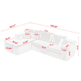 thumbnail image 3 of Modern 104'' Modular Sectional Couch, Comfy Lambswool Fabric  L-Shape Sofa with Chaise Lounge, Modern Corner Sofa 5 Seater Sectional Sofa Couch For Living Room, Bedroom, Apartment, White, 3 of 8