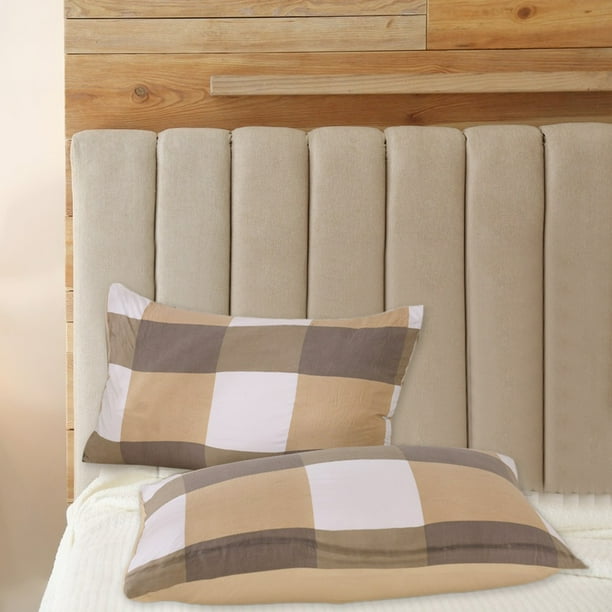 Juego de fundas de almohada | Funda de almohada de tamaño estándar | Accesorio para cama | Tejido suave y transpirable | 74 x 48 cm | Artículos esenciales para el descanso en el dormitorio
