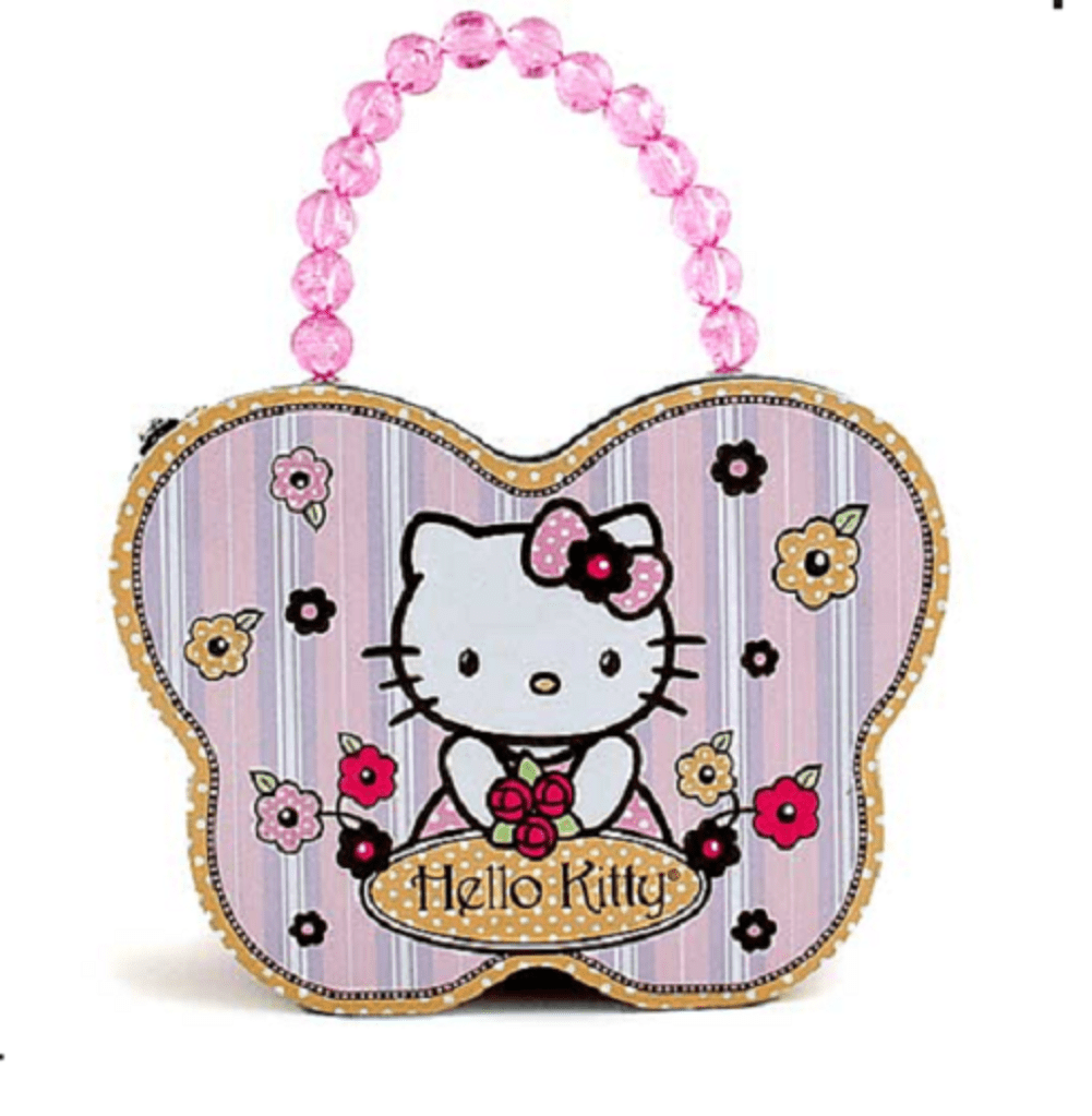 Tin Purse Carry-All with Beaded Handle Hello Kitty