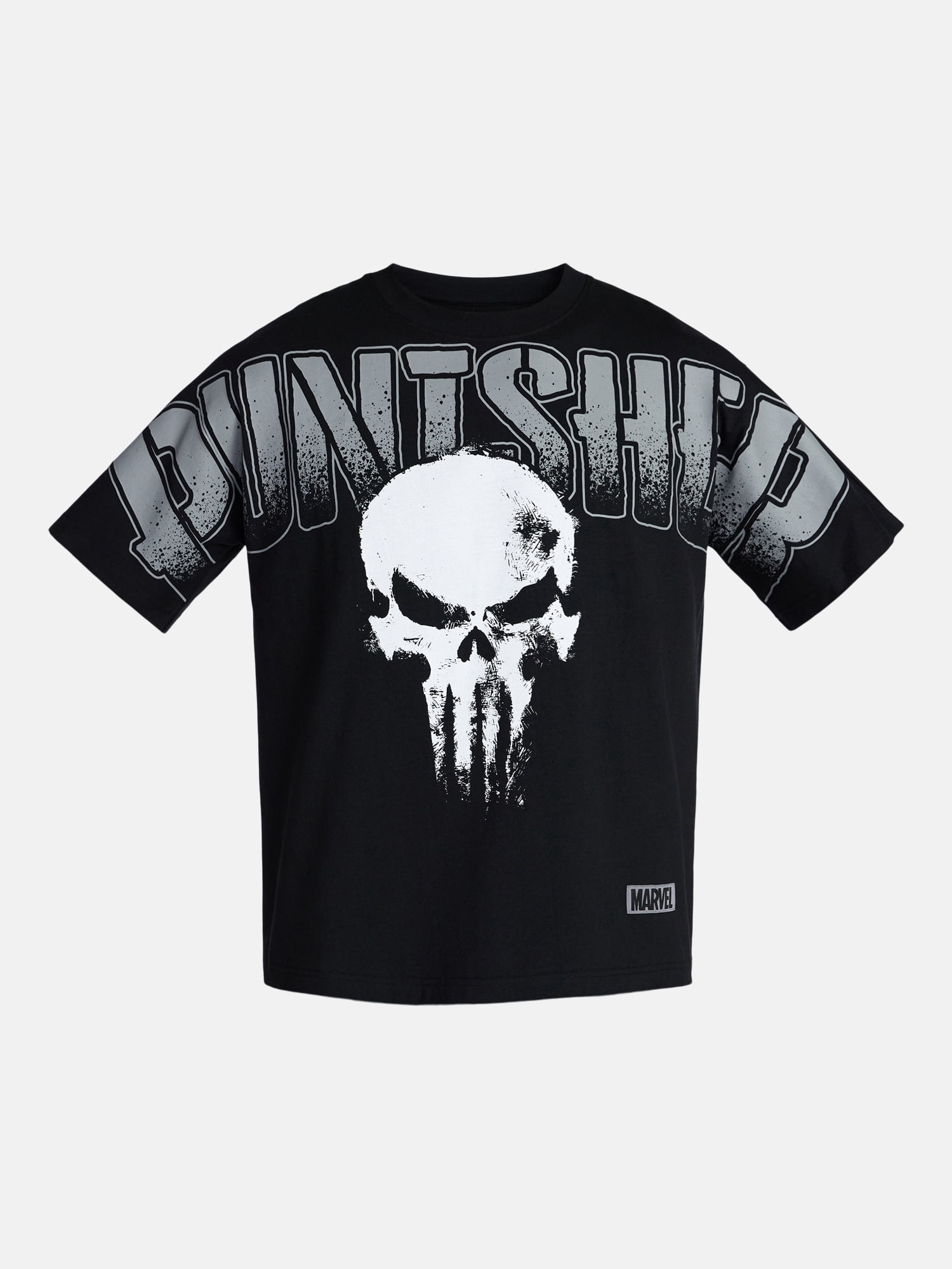 Punisher Men's and Big Men's Oversized Graphic Tee with Short Sleeves, Sizes S-3XL