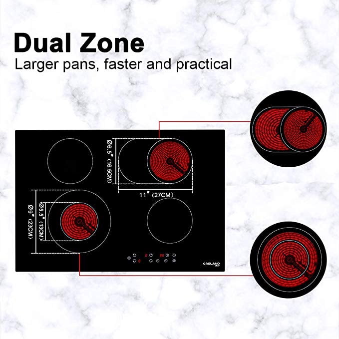 Gasland Chef 30" Built-in Electric Cooktop, 4 Burners Ceramic Glass Electric Cooktop