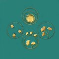 thumbnail image 1 of Decoración de pared para sala de estar, 4 piezas de decoración de arte de pared de estilo nórdico dorado, Ginkgo Biloba, adornos de escultura de arte de hierro para dormitorio y sala de estar, 1 of 4