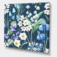 thumbnail image 3 of Designart ' Blue and White Spring Flowers On Dark Blue ' Traditional Canvas Wall Art Print, 3 of 4