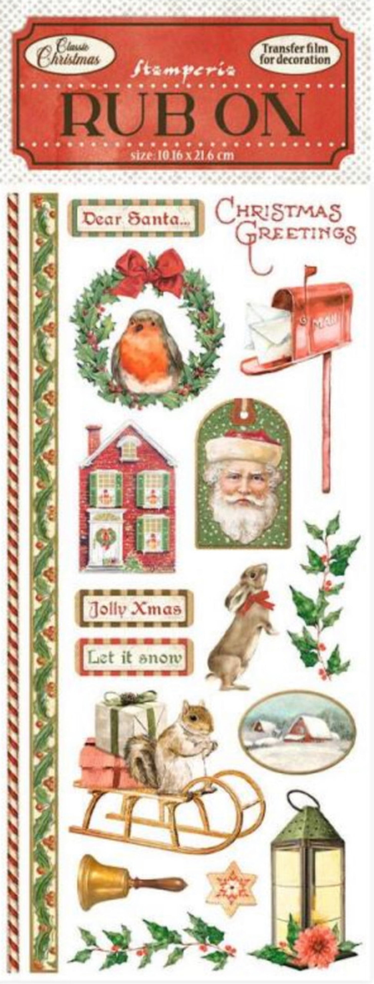 Stamperia Classic Christmas RubOns