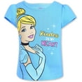 thumbnail image 2 of Disney Princess Girl's 4 Pack Short Sleeve T-Shirt - Cinderella, Belle, Rapunzel, and Ariel, 4 Blue, 2 of 9