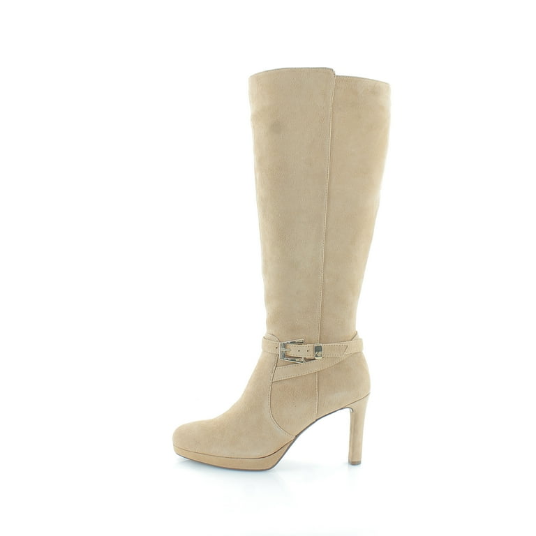 Naturalizer Women's Taelynn Knee High Boots Taupe Suede Wide Calf