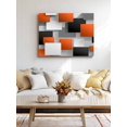 thumbnail image 4 of Orange Gray Black Wall Art for Living Room,Canvas Picture Wall Decor for Bathroom Bedroom,Modern Abstract Geometric Plaid Painting Artwork for Office Kitchen Hallway Dining Room Home Decor 16"x20", 4 of 8