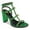 Green, variant on FSJ Women Open Toe Studded Rivets Gladiator Sandals Ankle Strap Buckle Chunky High Heels Cocktail Party Fashion Dressy Shoes Size 8 Green