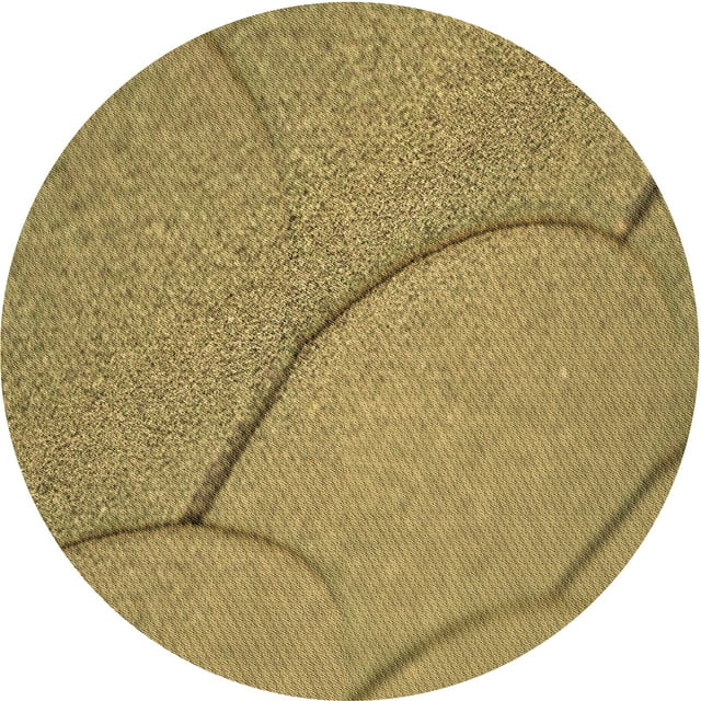 Ahgly Company Machine Washable Indoor Round Transitional GoldenRod Gold Area Rugs, 8' Round