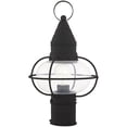 thumbnail image 4 of 1 Light Black Outdoor Post Lantern Pendant Lighting Fixture with Clear Glass Shade backed with Hand Crafted Solid Brass material for patio, front porch, entryway and more, 4 of 5