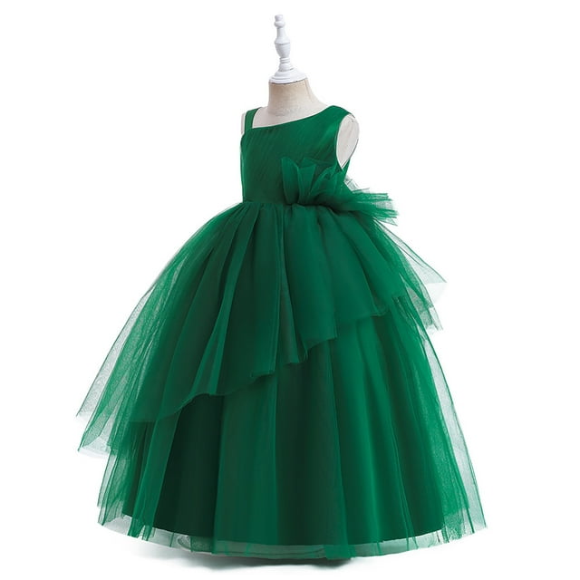 Robes pour Filles - Catégorie de Produit Robe pour Enfants Robe Sans Manches Performance Longue Robe à Pompons Fête Favori Exquis pour Petite Fille