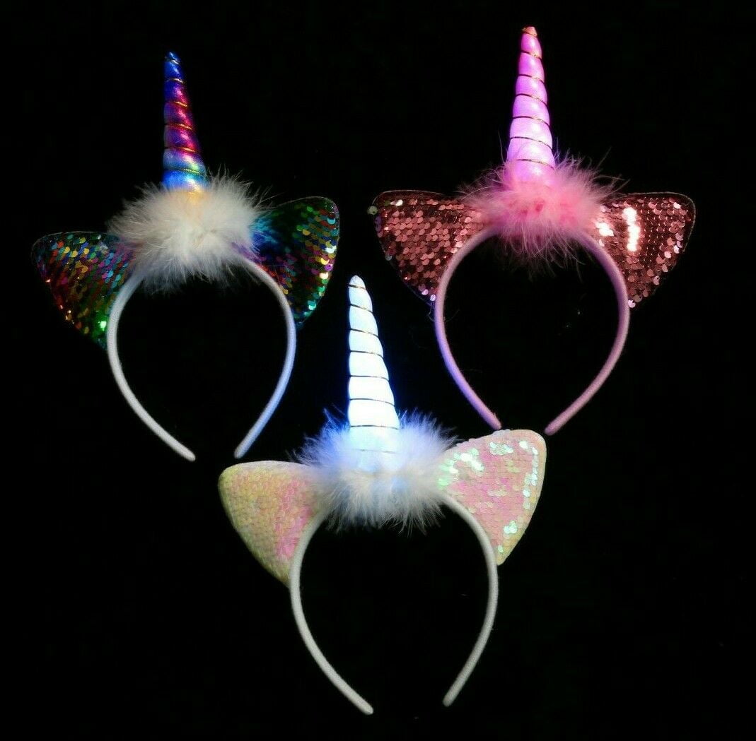 Unicorn Headband with LED Light Flashing with Batt./Pink/Party/JGA/Costume 