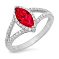 thumbnail image 7 of Halo Engagement Ring for Women - 1.2ct Simulated Pink Tourmaline in 14K White Gold Promise Ring, 7 of 7