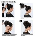 thumbnail image 4 of Curly Wave Chignon Épaissi Résistant à la Chaleur Porte-Queue Court Extension de Cheveux Extension 1 pcs Brun Moyen 45g, 4 of 4