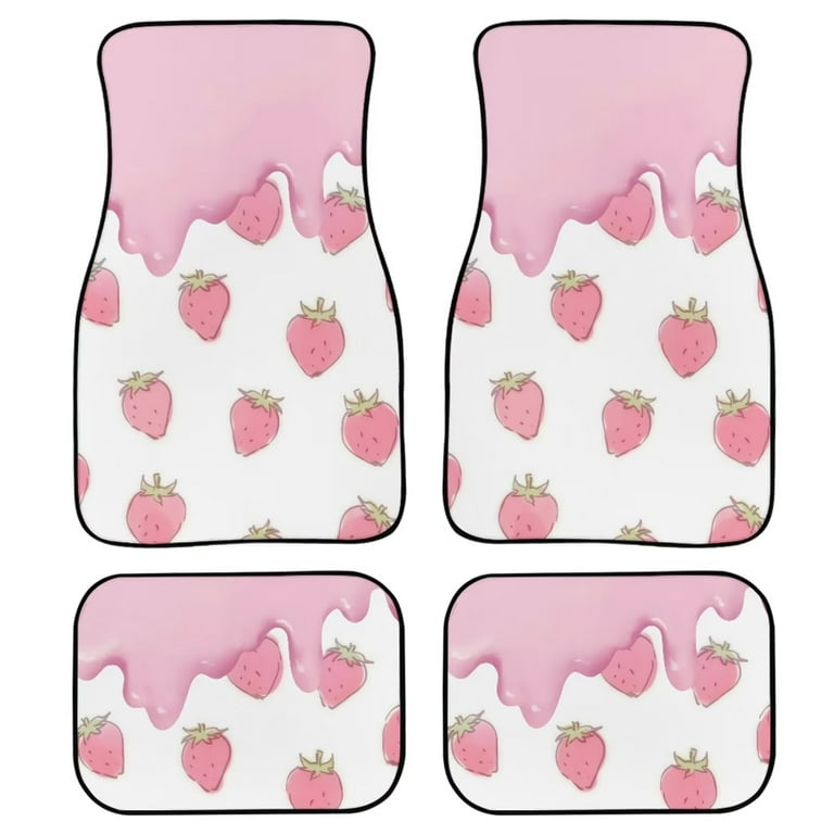 Pzuqiu Strawberry Seat Covers for Cars Pink Car Accessories for