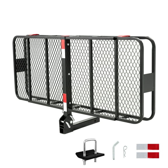 KFFKFF 60" x 24" x 6", Cargo Carrier for Hitch, Can Hold up to 500 lbs, Cargo Carrier with Evening Reflective Alert, Foldable Hitch-Mounted Cargo Carrier with Hitch Stability, Suitable for SUVs