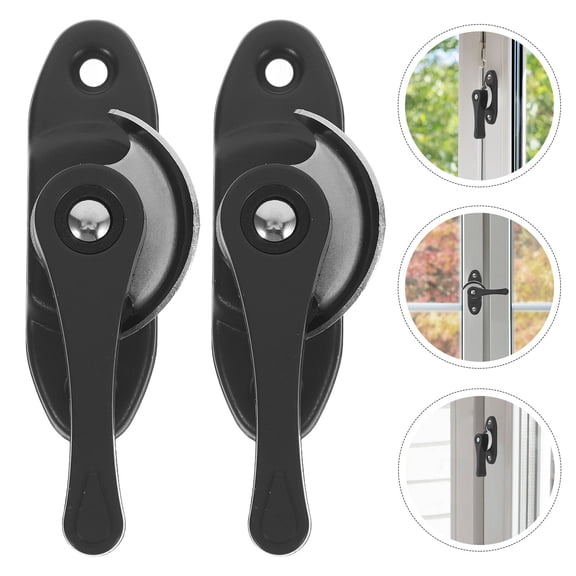BESTYASH Window Sash Lock Replacement Set, Dark Grey PVC, 2 Pieces Window Latches for