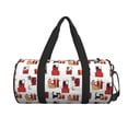 thumbnail image 3 of Rocae Cute Cat And Christmas Gift Print Round Travel Duffel Bag and Fitness Bag, Women's Waterproof Weekend Tote, Men's Travel and Fitness Essentials, 3 of 8