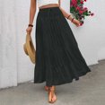 thumbnail image 2 of YanHoo Maxi Skirts for Women Trendy Summer A Line Long Skirts Elastic Waist Elegant Tiered Layer Boho Midi Long Skirt 2026 Black,XL, 2 of 7