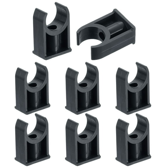 8Pack Water Pipe Clamps Clips, U-Shaped Holder Buckles for 20mm OD, Black