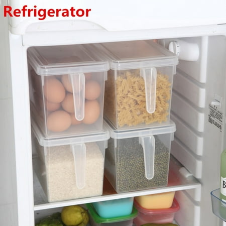 4.7L Food Storage Box Bin PP Plastic Handle Crisper Sealed Food Fruit Vegetable Refrigerator Kitchen Storage Box +