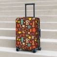 thumbnail image 4 of Cauagu Retro Coffee Print Travel Luggage Cover,Travel Dust-proof Suitcase Cover Softside Suitcase Protector for 18-32inch,Not Included Suitcase, 4 of 8
