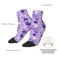 thumbnail image 4 of Goofa Violet Pattern Non Slip Socks with Grips for Elderly, Crew Socks Yoga Hospital Socks Cushioned Sole Gripper Socks for Men Women, 4 of 5