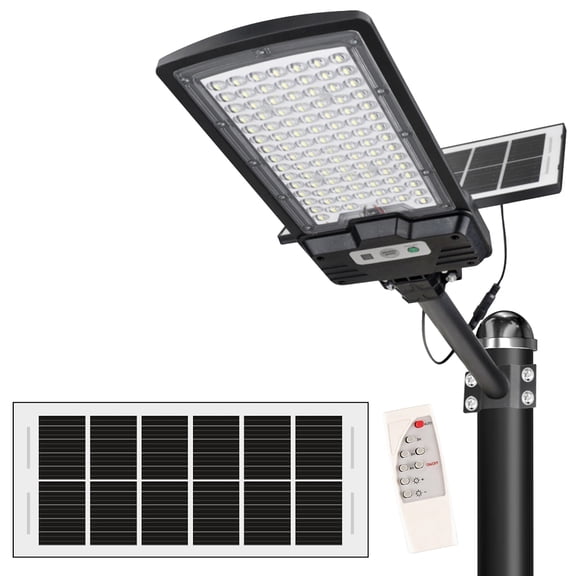 5000W Solar Street Lights Outdoor, Super Bright Solar Parking Lot lights Dusk to Dawn, Waterproof Solar Lights for Outside, Flood Security Lights with Remote Control for Yard Garden
