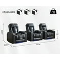 thumbnail image 3 of 3PCS Power Zero Gravity Recliner with Adjustable Headrest,Wireless Charger,USB/Type-C Port,LED Light,Storage Console,Cup Holder,Swivel Tray Table,Faux Leather Electric Reclining Chair Set of 3,Black, 3 of 8