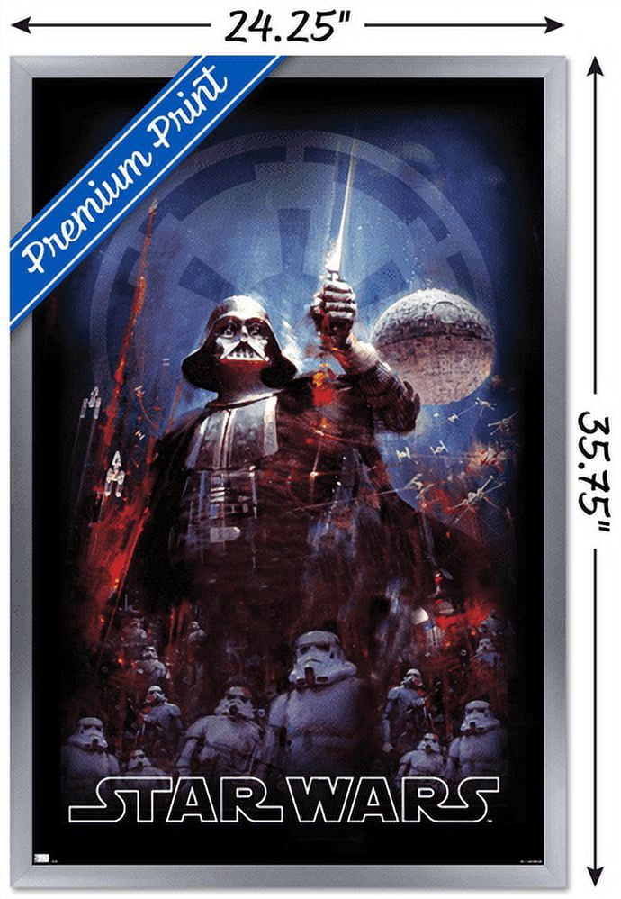Star Wars: Empire Strikes Back - Empire Illustration Wall Poster, 22.375" x 34", Framed