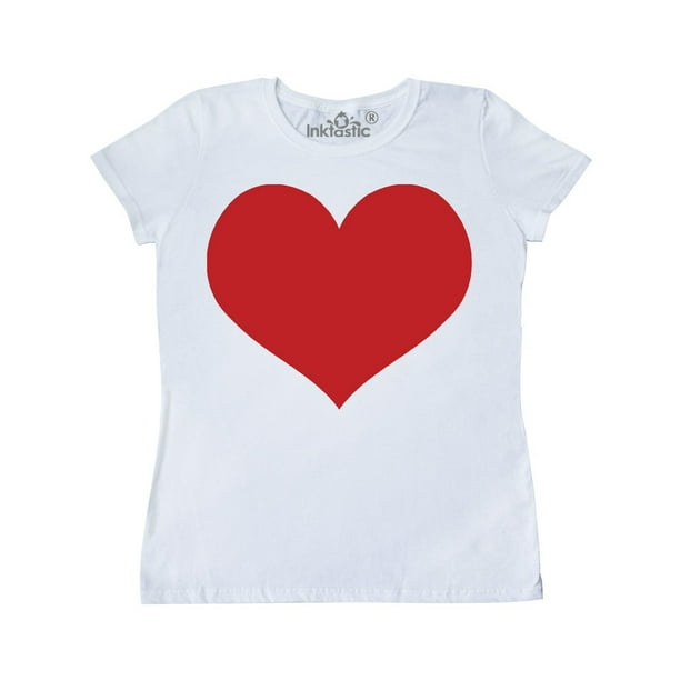 INKtastic - Inktastic Red Heart Valentine Adult Women's T-Shirt Female ...