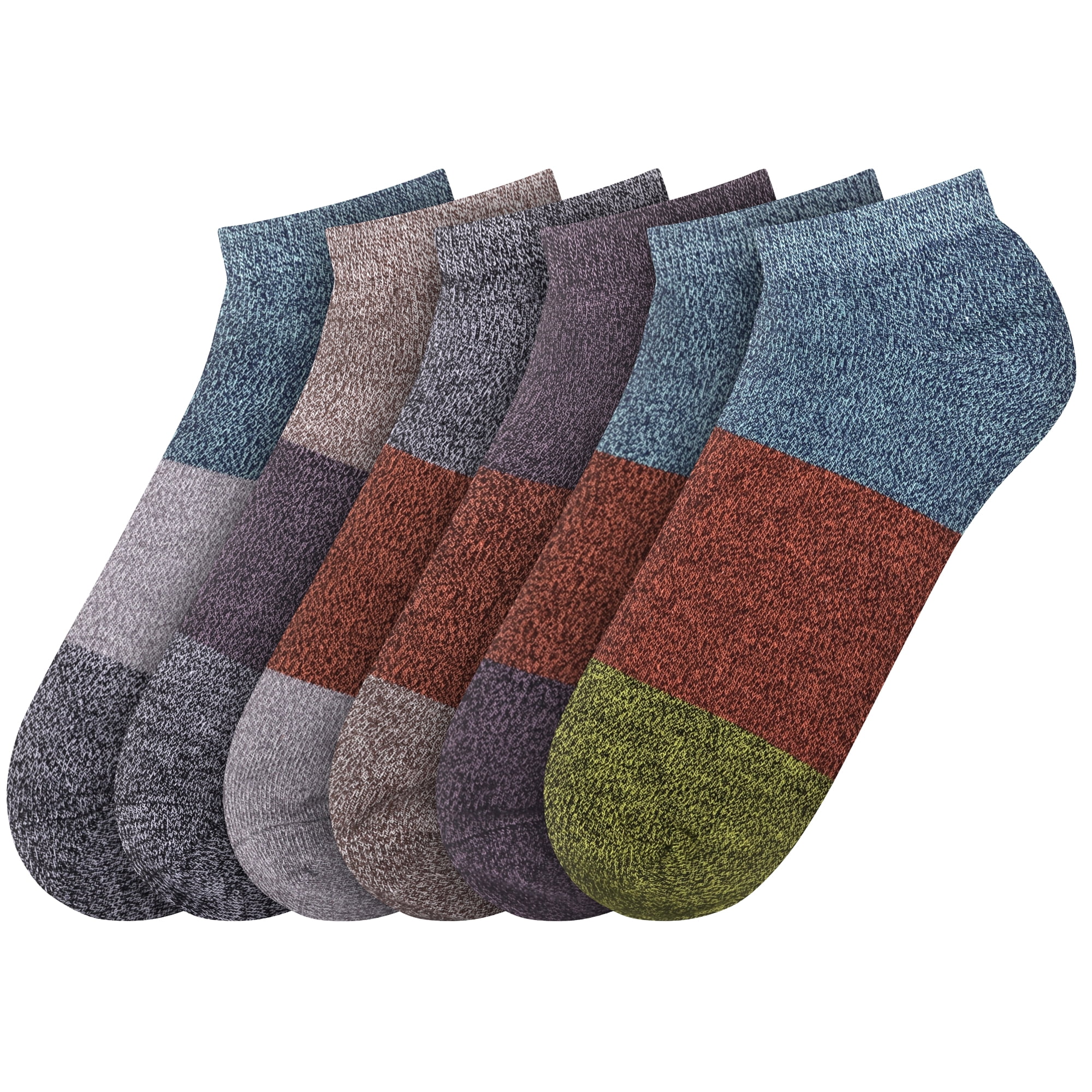 BambooMN Unisex Rayon from Bamboo Classic Casual Ankle Socks - Assortment 6A - Medium - 6 Pairs