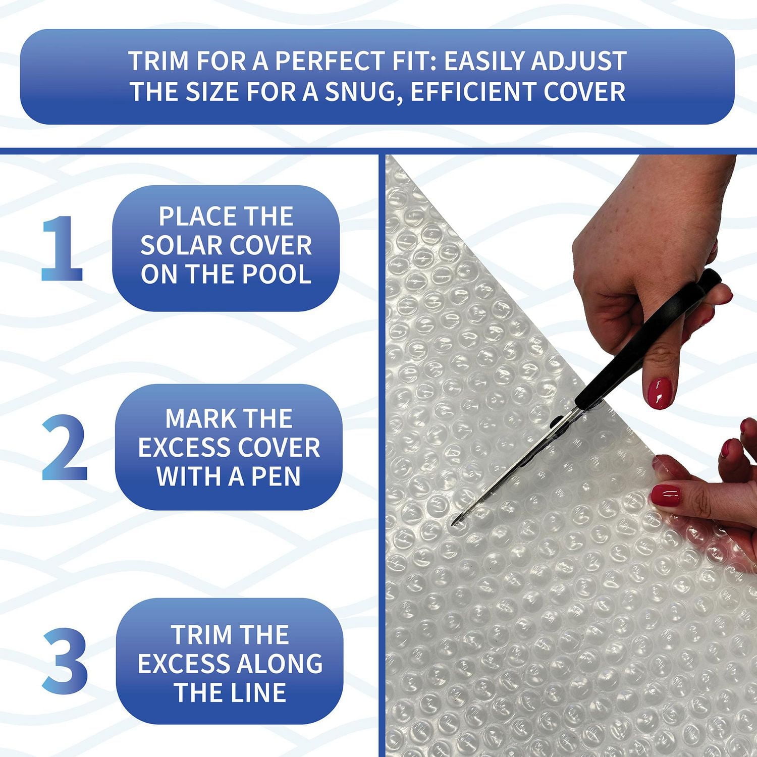 Toile solaire Blue Wave ovale de 12 mm pour piscine hors-terre - Transparente