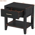 thumbnail image 2 of 2-Tier Nightstand, End Bedside Table with Drawer ＆ Open Storage, Night Stands for Small Spaces, Side Table for Bedroom, Living Room, Bedroom (Black), 2 of 8