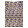 thumbnail image 3 of Ambesonne Floral Tablecloth Rectangular Table Cover, Flowers Round Spots, 52"x70", Dark Lavender Orange, 3 of 4