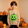 thumbnail image 2 of SJLDQY Halloween Glow In The Dark Sweatshirts for Boys Hallowmas Pumpkin Graphic Sweatshirt Fall Winter Lined Long Sleeve Crew Neck Pullover Tops, 2 of 4