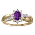 thumbnail image 1 of 10k Yellow Gold Oval Amethyst And Diamond Ring, 1 of 1